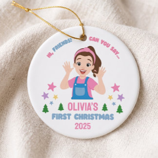 Eerste kerstfeest van de baby, aangepaste naam keramisch ornament