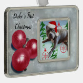 Eerste kerstfeest verzilverd kader ornament (Rechts)