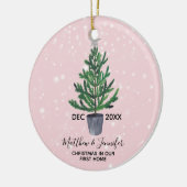 Eerste kerstfeestdag kerstfeestdag keramisch ornament (Links)