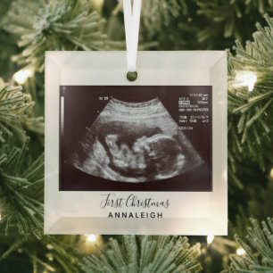 Eerste kerstfeestdag Ultrasound Baby onthaal Glas Ornament