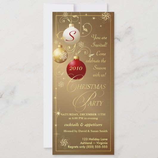 Eerste kerstfeestdagen - Elegant Gold Monogram Kaart (Voorkant)