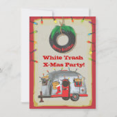 Eerste kerstfeestdagen met witte trailer kaart (Achterkant)