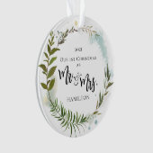 Eerste kerstfeestelijke foto van Greenery Ornament (voorkant)