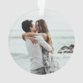 Eerste kerstfeestelijke foto van Greenery Ornament (achterkant)