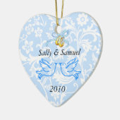 Eerste kerstfeestelijke Sjabloon Keramisch Ornament (Links)