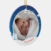 Eerste kerstfoto baby keramisch ornament (Rechts)
