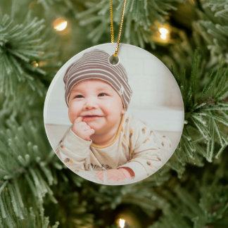 Eerste kerstfoto Baby Keramisch Ornament