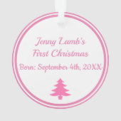 Eerste Kerstfoto Baby Naam & Geboortedatum Ornament (achterkant)