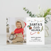 Eerste kerstfoto baby vakantie feestdagenkaart (Staand voorkant)