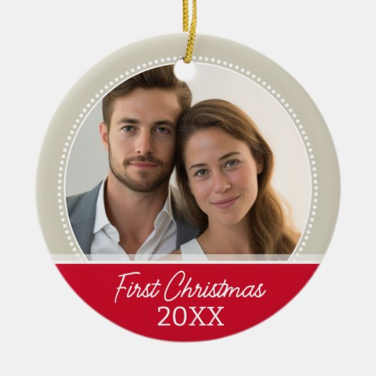 Eerste kerstfoto - enkelzijdig keramisch ornament (Voorkant)