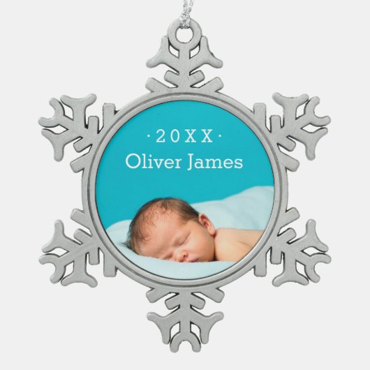 Eerste kerstfoto Holiday Ornament (Voorkant)