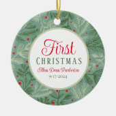 Eerste kerstfoto keramisch ornament (Voorkant)