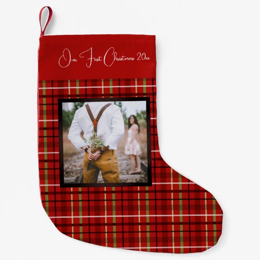 Eerste kerstfoto, kleine kerstsok (Voorkant)