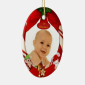 Eerste kerstfoto Lijst Oval Ornament (Rechts)