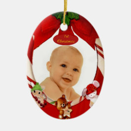 Eerste kerstfoto Lijst Oval Ornament