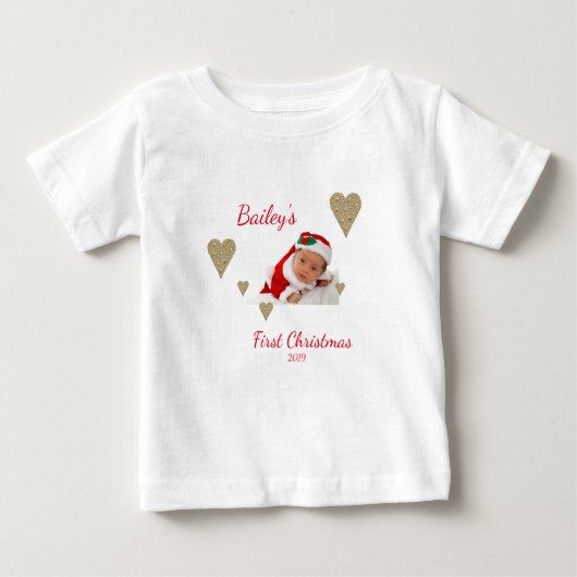 Eerste kerstfoto met Baby Gold Heart (Voorkant)