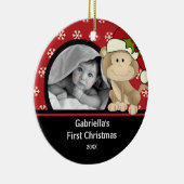 Eerste kerstfoto-ornament aap van de baby keramisch ornament (Rechts)