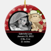 Eerste kerstfoto-ornament aap van de baby keramisch ornament (Achterkant)