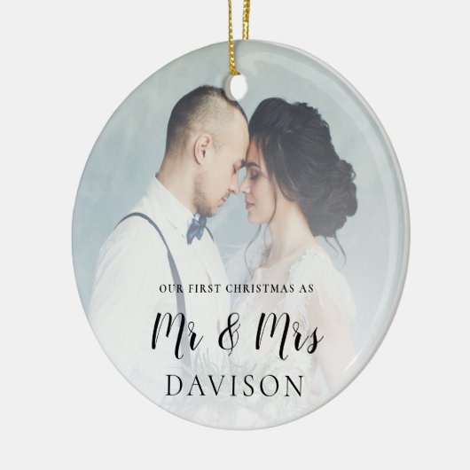 Eerste kerstfoto overlay keramisch ornament (Links)