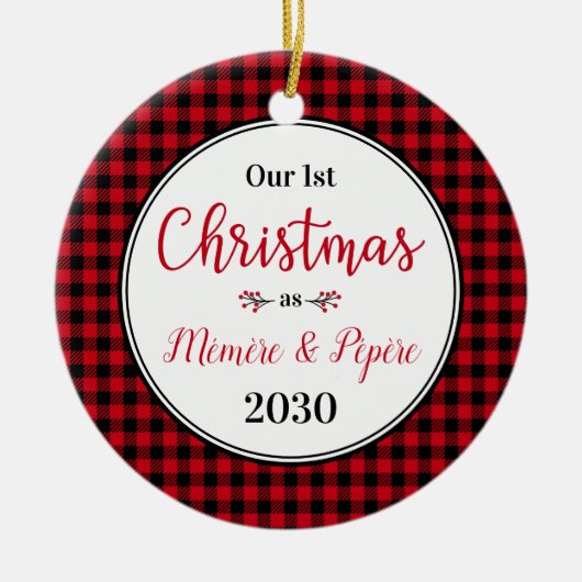 Eerste kerstfoto Pepere foto Keramisch Ornament (Voorkant)