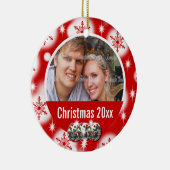 Eerste kerstfoto personaliseren keramisch ornament (Rechts)