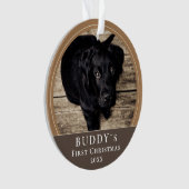 Eerste kerstfoto Puppy Pet Ornament (voorkant)