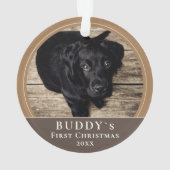 Eerste kerstfoto Puppy Pet Ornament (achterkant)