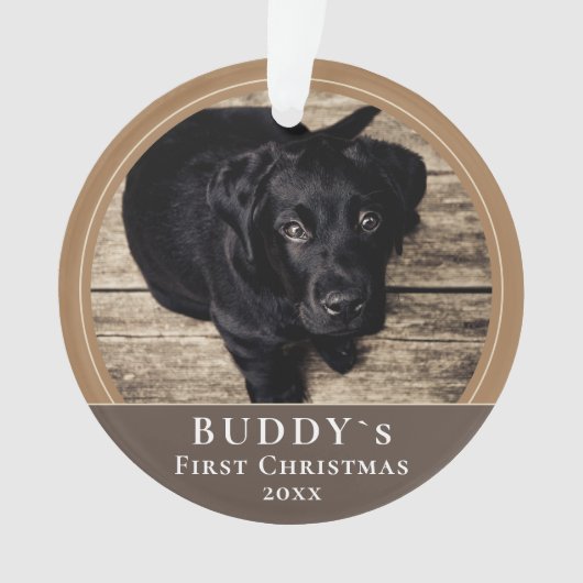Eerste kerstfoto Puppy Pet Ornament (voorkant)