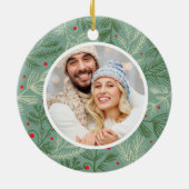 Eerste kerstfoto samen keramisch ornament (Achterkant)