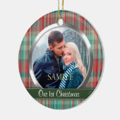 Eerste kerstfoto-sjabloon keramisch ornament (Links)