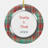 Eerste kerstfoto-sjabloon keramisch ornament (Achterkant)