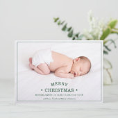 Eerste kerstfoto van baby's Aankondiging geboorte (Staand voorkant)