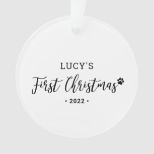 Eerste kerstfoto van Black & White Puppy Dog Ornament