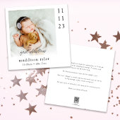 Eerste kerstfoto van de baby feestdagenkaart