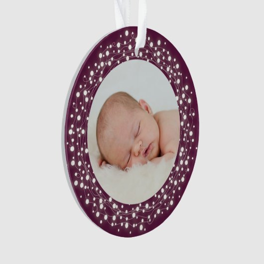 Eerste kerstfoto van mousserende lampjes Baby Ornament (voorkant)