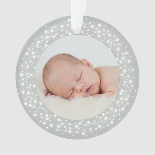Eerste kerstfoto van mousserende lampjes Baby Ornament (voorkant)