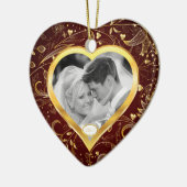 Eerste kerstfoto van Ornament Gold Heart (Links)