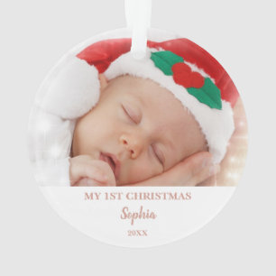 Eerste kerstfoto voor baby Glitter Sleuf Ornament