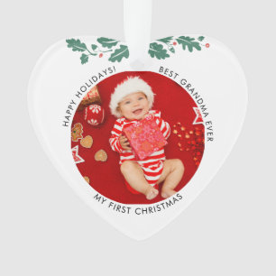 Eerste kerstfoto's Baby en mam Ornament