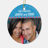 Eerste kerstfotoversiering keramisch ornament (Links)