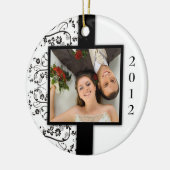 Eerste kerstfotoversiering keramisch ornament (Links)