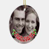 Eerste kerstfotoversiering keramisch ornament (Rechts)