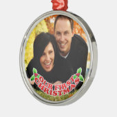Eerste kerstfotoversiering metalen ornament (Links)