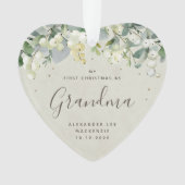 Eerste kerstgrootouder/elk relatief fotohart ornament (voorkant)