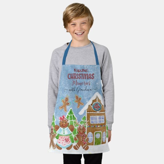 Eerste kerstherinneringen grootma Gingerbrood Man Schort (Gedragen)