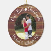 Eerste kersthuwelijk keramisch ornament (Links)