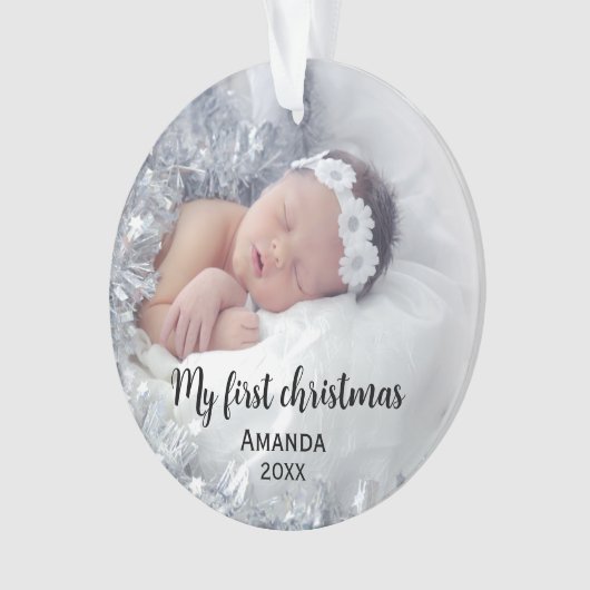 Eerste kerstjaar van Cute baby Ornament (voorkant)