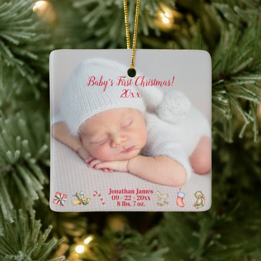 Eerste kerstjaar van de baby keramisch ornament (Boom)