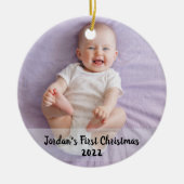 Eerste kerstjaar van de baby keramisch ornament (Voorkant)