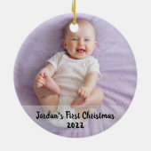 Eerste kerstjaar van de baby keramisch ornament (Achterkant)